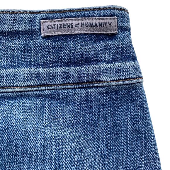 New Citizens of Humanity Denim Bleach Splatter Destroyed Pencil Jean Skirt 27 - Picture 9 of 14